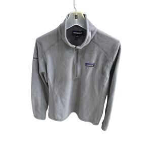 Women's Patagonia Micro D 1/4 Zip Fleece Pullover Gray Size Size Large Corp Logo